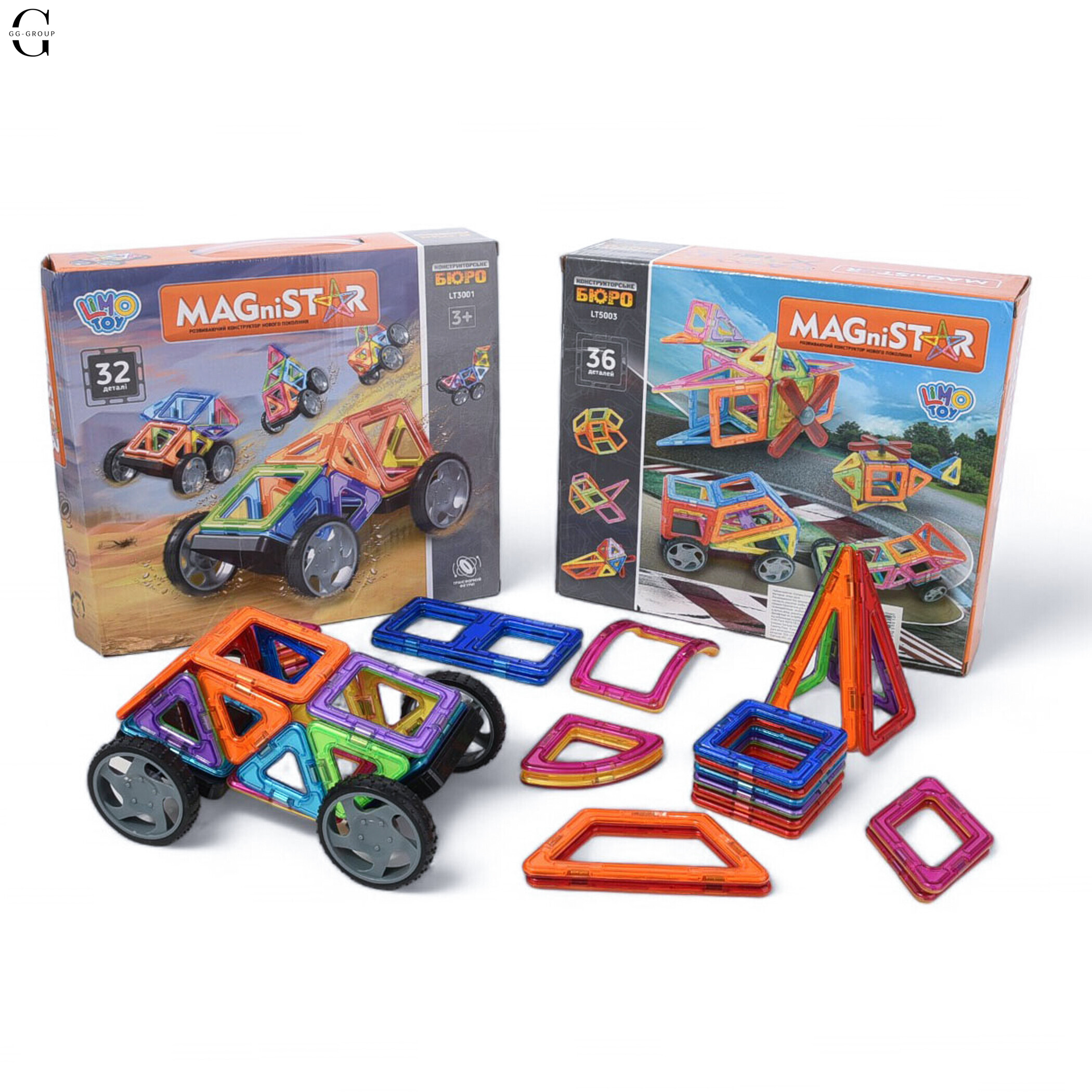 Магнитный конструктор 68 деталей транспорт Magnit/Magical/LIMO TOY
